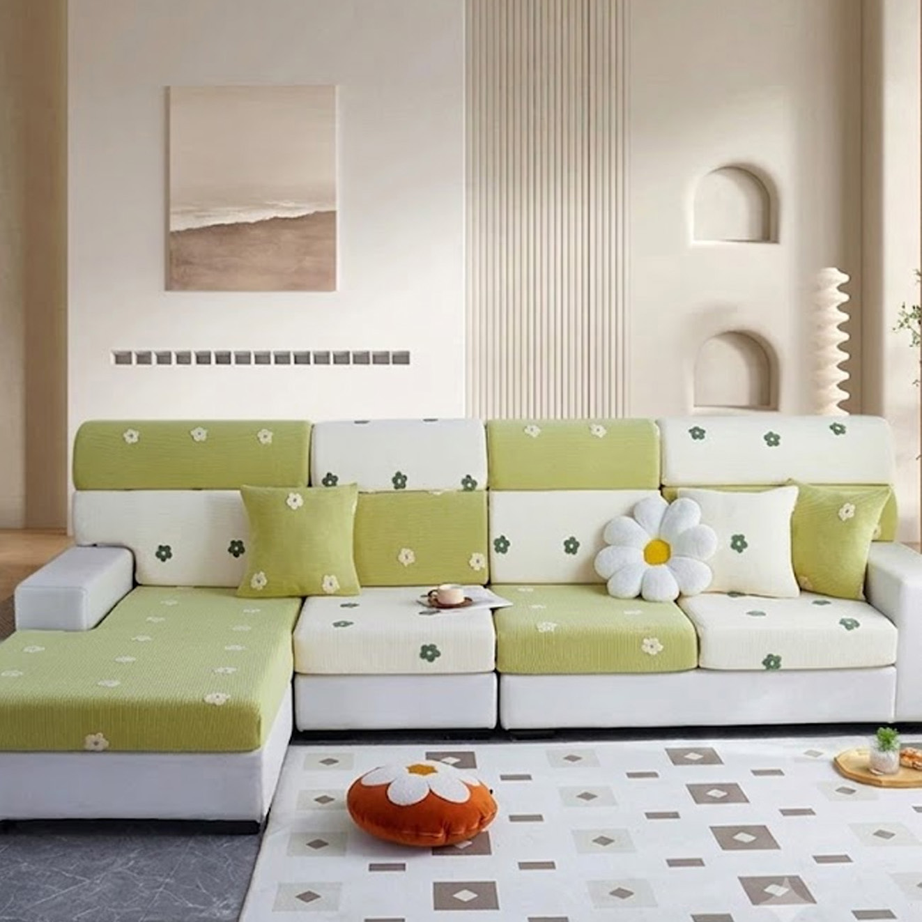 ソファ リビングソファ おしゃれ 75*60cm 110*60cm 140*60cm 160*60cm 160*90cm 60*25cm グリーン ベージュ グレー オレンジ フリース gsft-9123